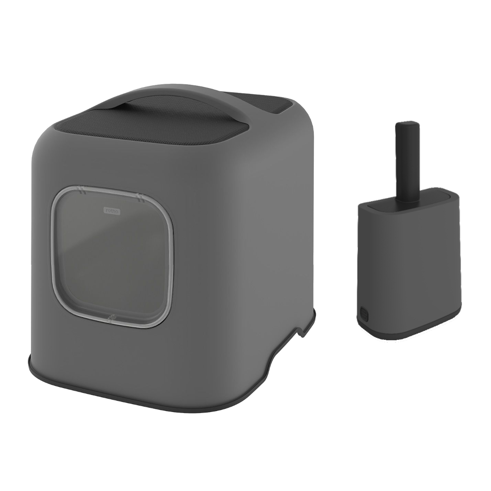 Rotho MyPet lettiera per gatti BIALA - Set %: lettiera per gatti antracite + paletta con porta paletta