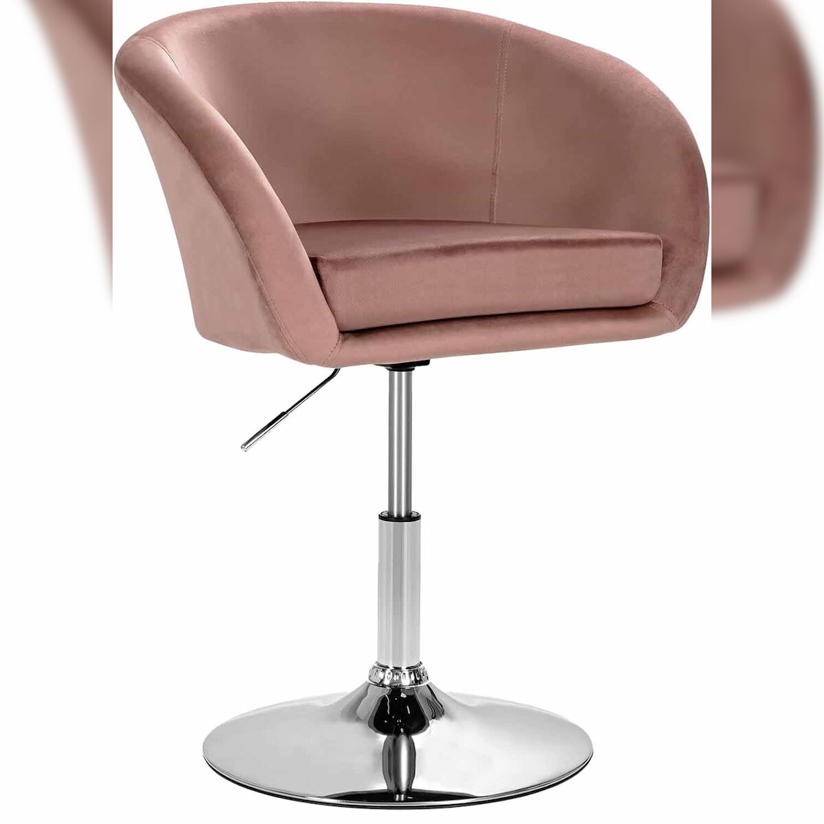 COSTWAY Akzentstuhl, höhenverstellbar, gepolstert, um 360° drehbar, Esszimmerstuhl Image