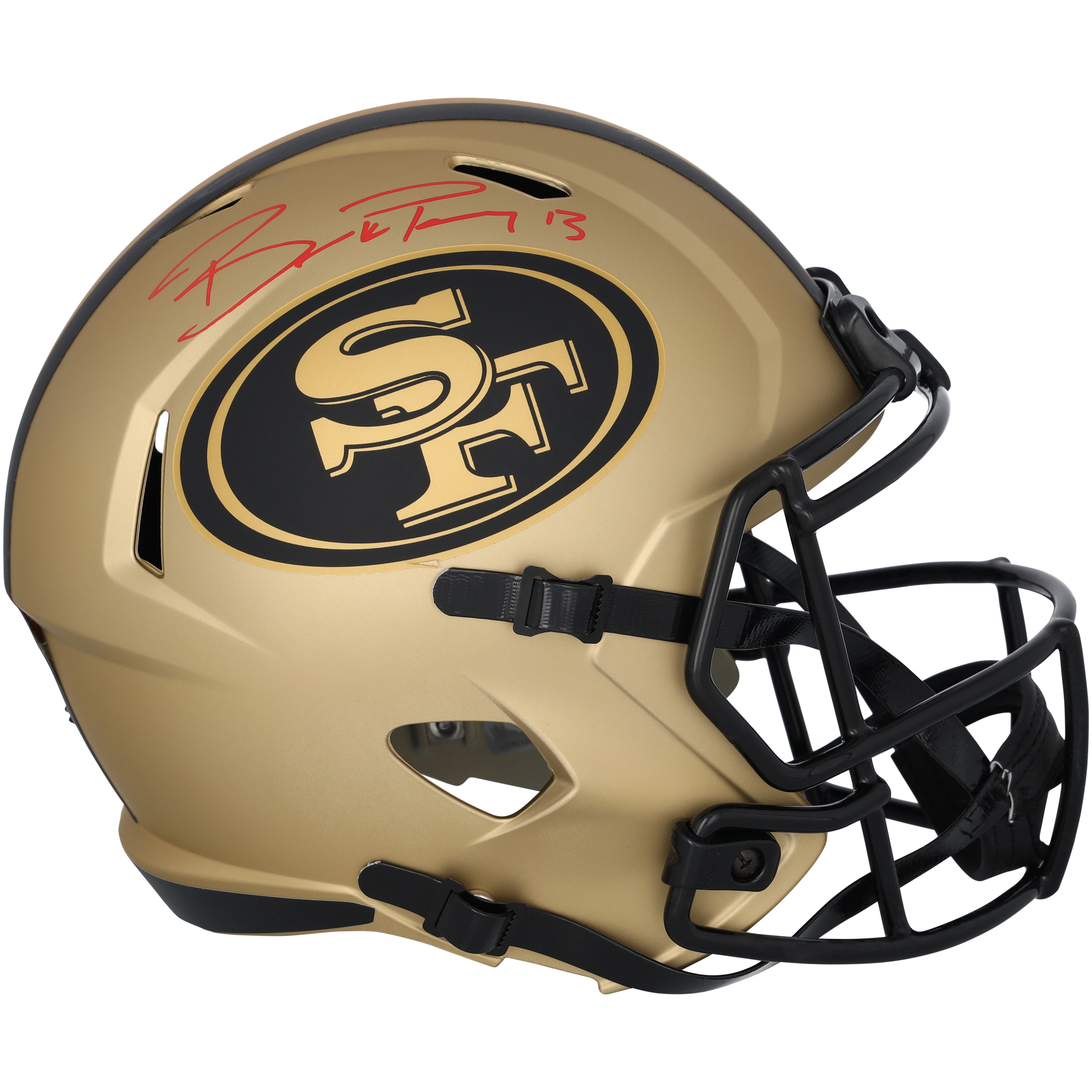 Brock Purdy San Francisco 49ers signierter Riddell Rave Speed Replica-Helm Image
