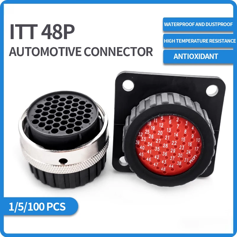 1/5/100 sets Luftfahrt stecker Stecker itt Stecker und Buchse Auto Stecker 15p/19p/32p/48p wasserdichter Anschluss 7283-0001 Image
