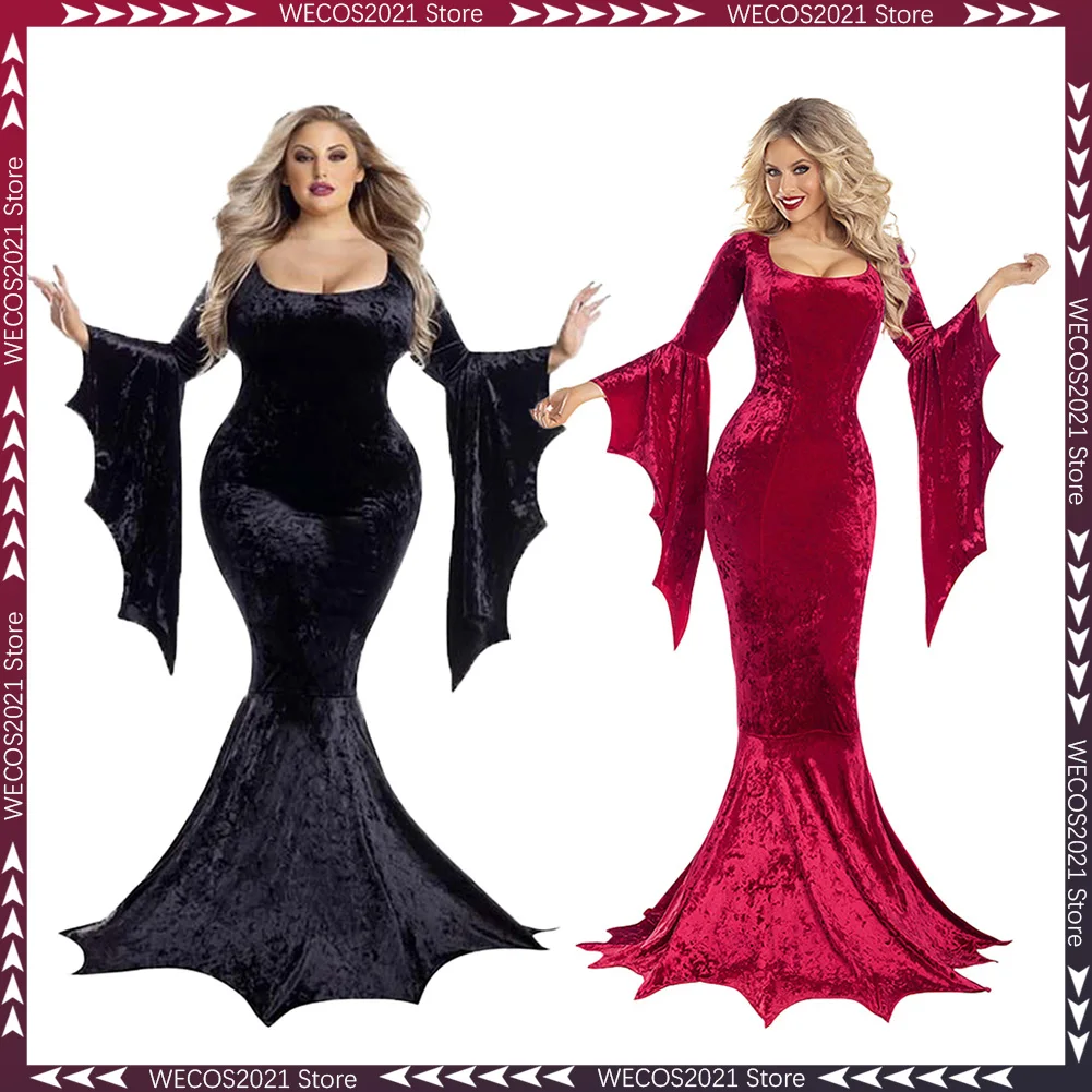 Halloween Bühnenkostüm Vampir Cosplay Fantasy Kleider Fledermaus Ärmel Hexe Kleidung Verkleidung Erwachsene Frauen Fantasia Party Outfits Image