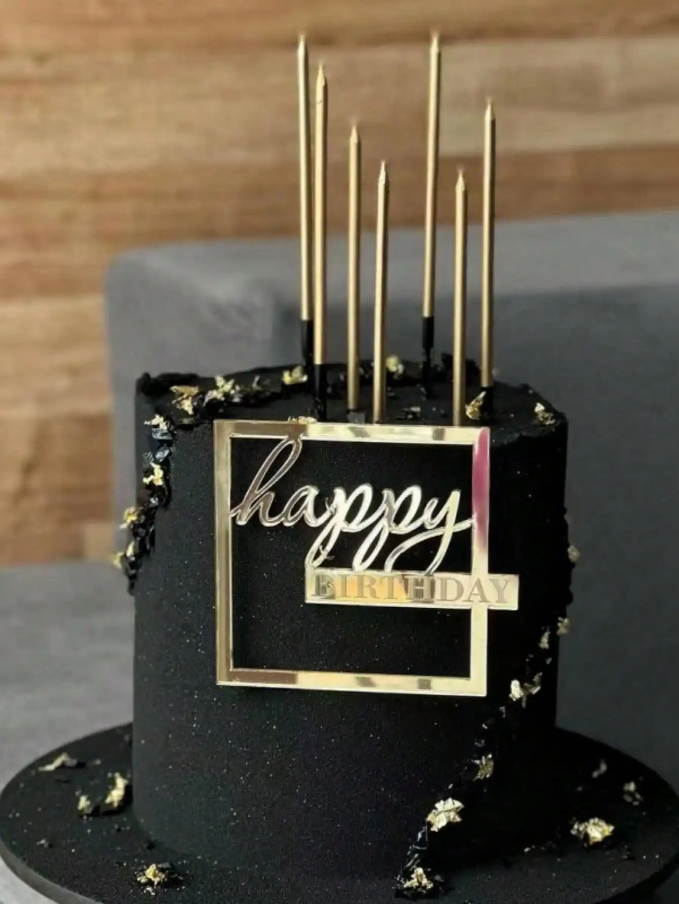 1/3/5 Stück „Happy Birthday“, quadratisches Schild, Kuchendekoration für Geburtstagsfeier, Kuchendekoration, auf der Seite des Geburtstagstorten Image