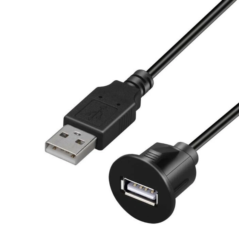 Auto Dashboard Flush Mount Linie USB 2,0 Port Panel Verlängerung Kabel Stecker auf Buchse Ausgezeichnete Kunststoff Adapter Image
