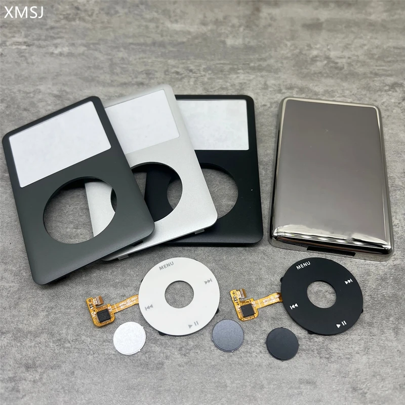 Komplettset mit Gehäusesatz, vordere Frontplatte, hintere hintere Gehäuseabdeckung, Clickwheel-Mitteltaste für iPod 6. 7. Classic 80 GB, 120 GB, 160 GB Image