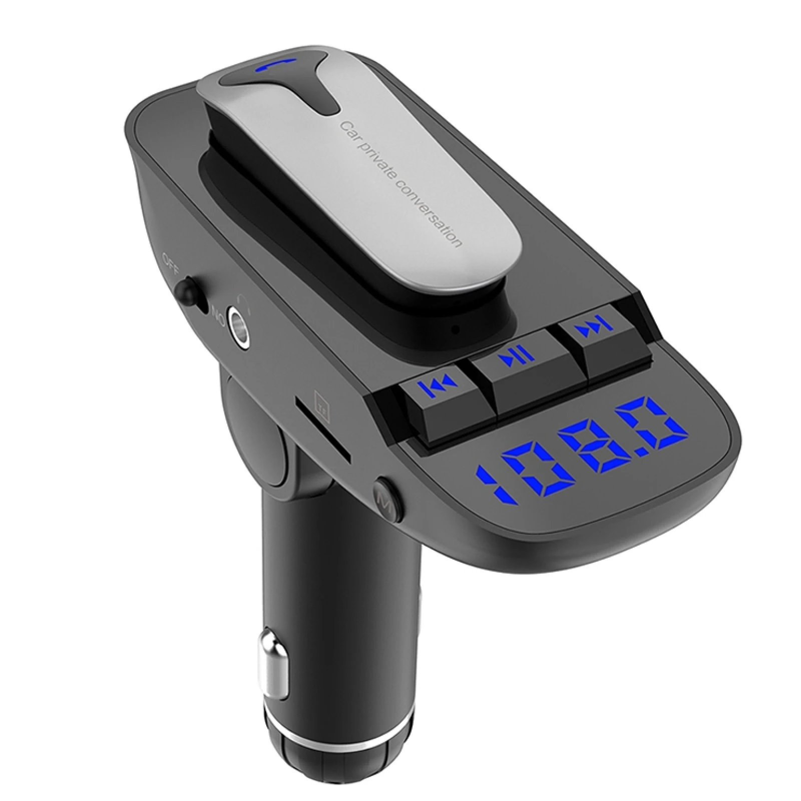 ER9 2 in 1 Freisprechen Car Kit Drahtlose Bluetooth Headset Dual USB Ladegerät FM Transmitter MP3 Musik player Image