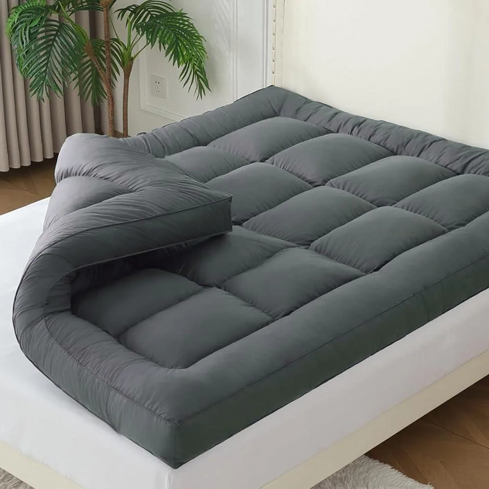 Mattress Topper Extra Thick Mattress Pad Cover for Back Pain Cooling Mattress Protector Overfilled Down Alternative Filling