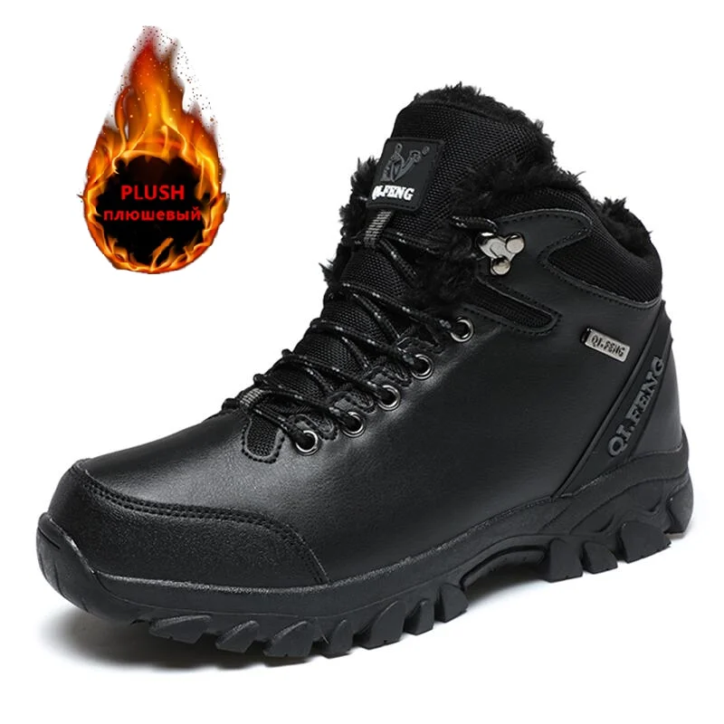 Marke männer Stiefel Warme Plüsch Schnee Stiefel Im Freien Nicht-Slip Wanderschuhe High-Top Wasserdichte Turnschuhe männer Winter stiefel Größe 36-47