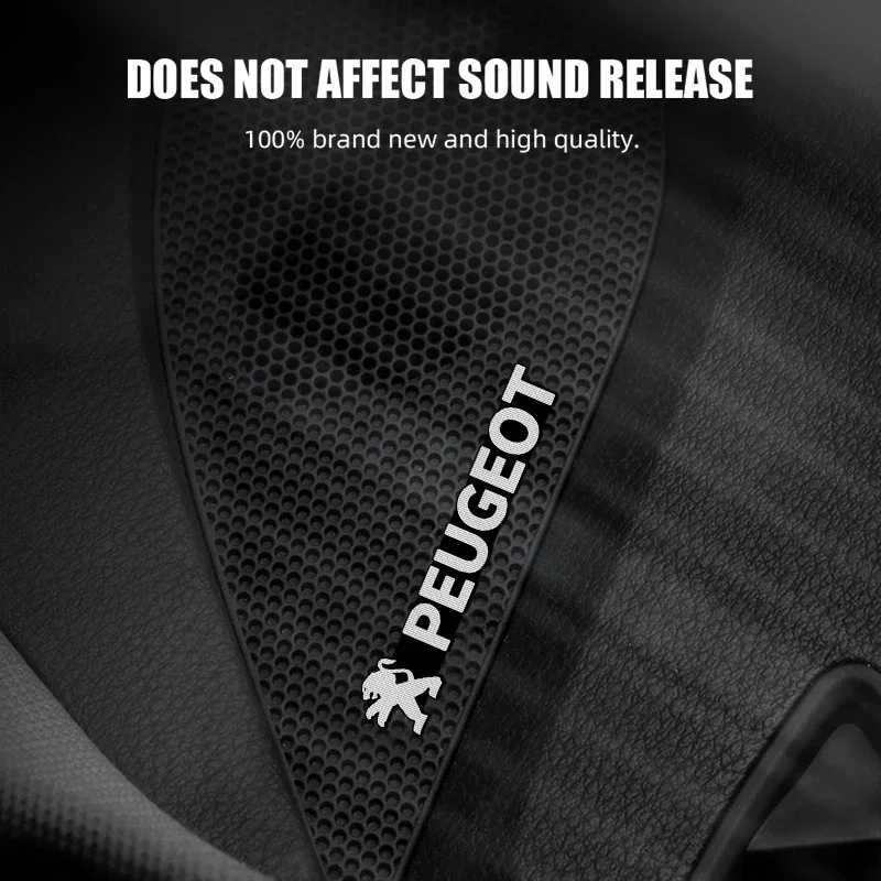 Badge autocollant 3D en aluminium pour haut-parleur stéréo, 4 pièces, pour Peugeot 307 peugeot 206 308 207 406 407 408, accessoires de voiture
