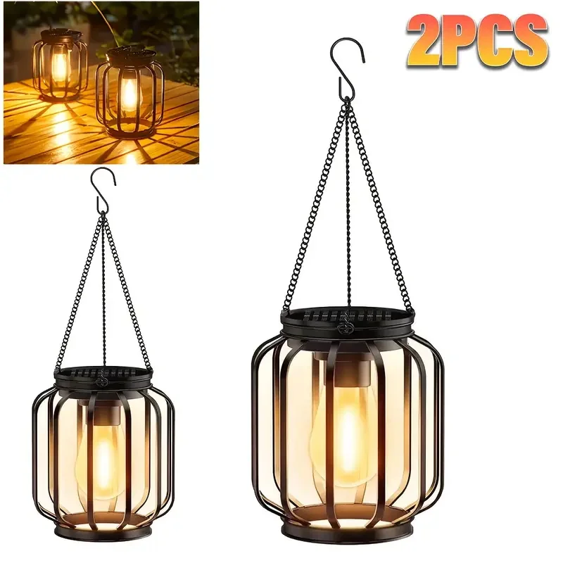 1/2/4PCS Solar Hängende Laterne Lichter Outdoor Hof Lampe Wasserdichte Solar Lichter mit Haken für Garten veranda Balkon Dekor