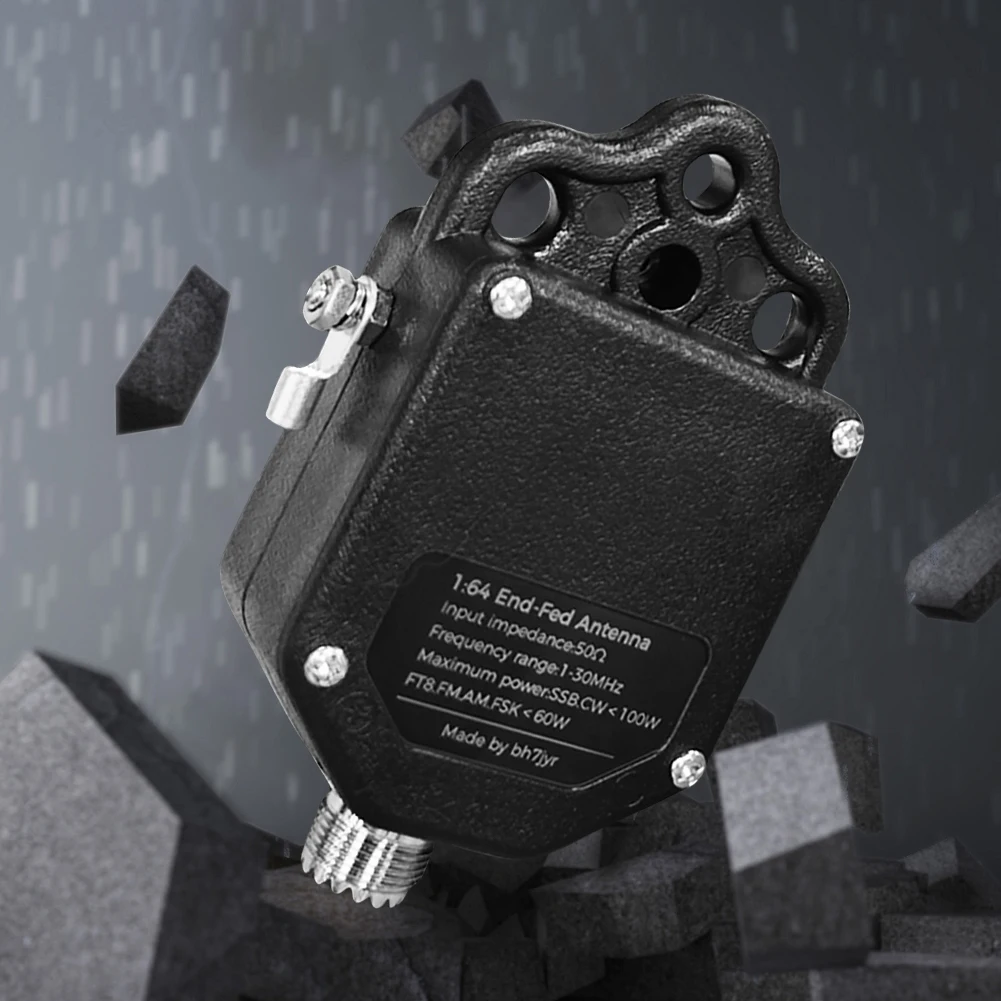 1:64 Balun End Fed Antenne 1 MHz bis 30 MHz Halbwellen-Radioantenne 100 W Leistung für den Außenbereich Image