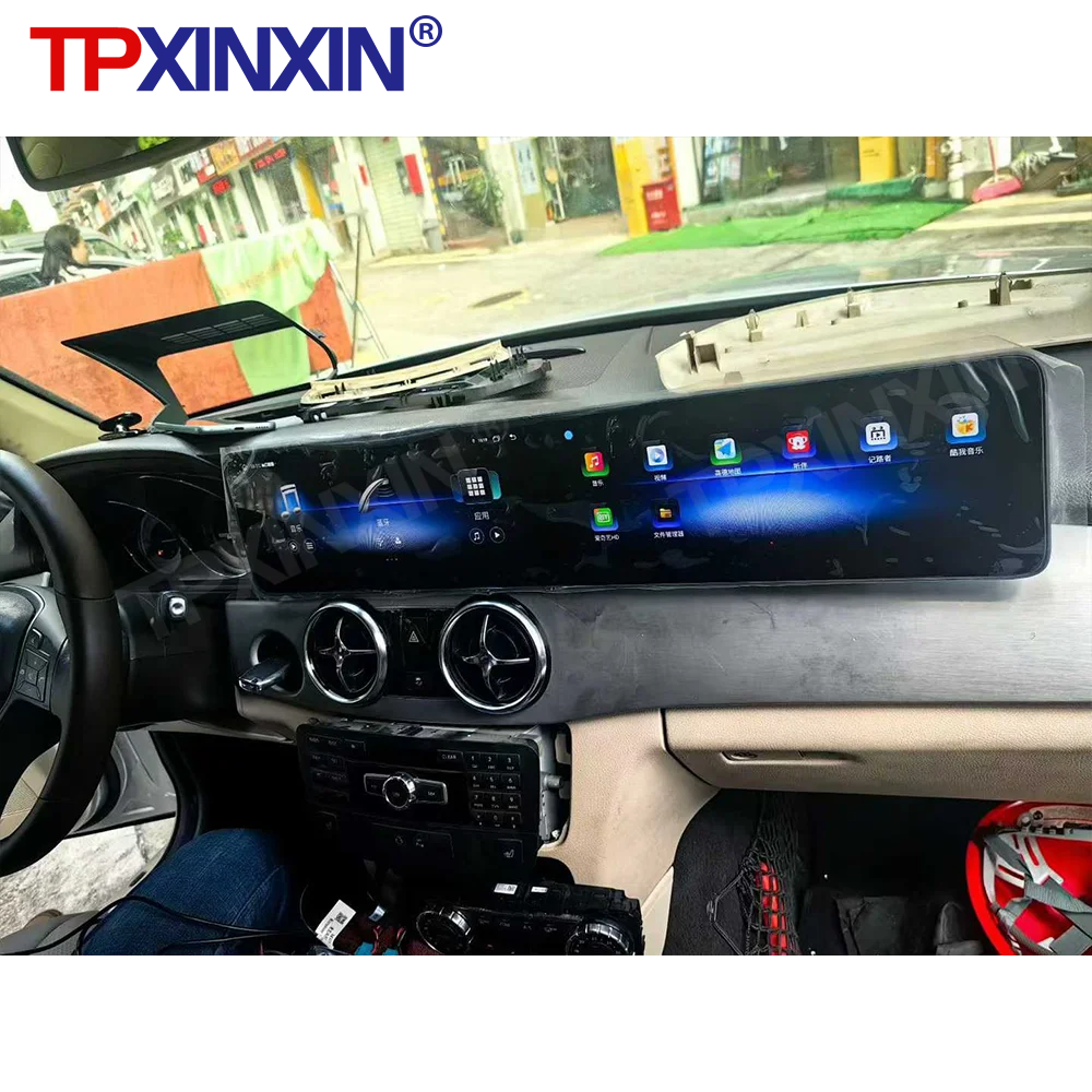 24,6 Zoll Android Auto Auto Radio Carplay Für Mercedes Benz GLK 2013-2015 Dual Screen GPS Navi Stereo multimedia Band Recorder Image