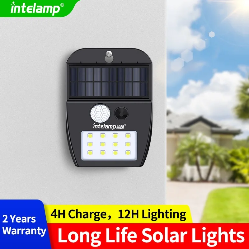Intelamp Solar Wandleuchte Externe Home Facade Lampen mit Bewegungssensor Outdoor Gartenbeleuchtung Solarenergie LED-Licht