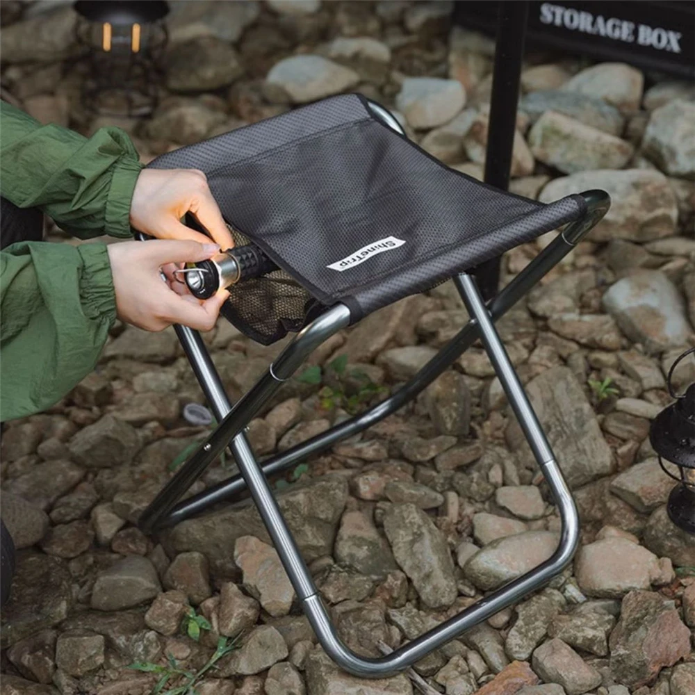 Tragbarer Campingstuhl für den Außenbereich, Klapphocker für Erwachsene, Aluminiumlegierung, leicht, atmungsaktiv, Picknickstuhl, Reise-Angelhocker