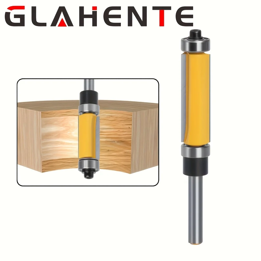 Fräser-Set mit 1/4-Zoll-Schaft und Doppellagern – hochwertige Holzbearbeitungs-Trimm- und Schlitzbits für Heimwerker und Profi Image