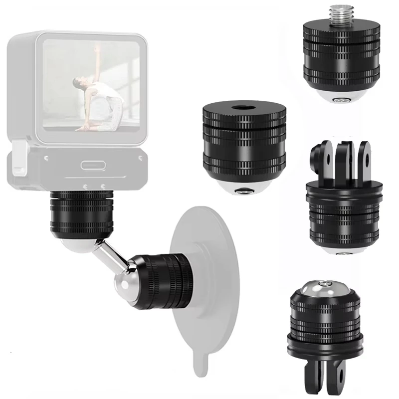 360-Grad-Doppelkugelkopf-Adapter, magischer Arm, Dämpfungsmontage, 1/4 Zoll Stativadapter für GoPro 13 Insta360 Go Ultra Multi-Winkel-Halterung Image