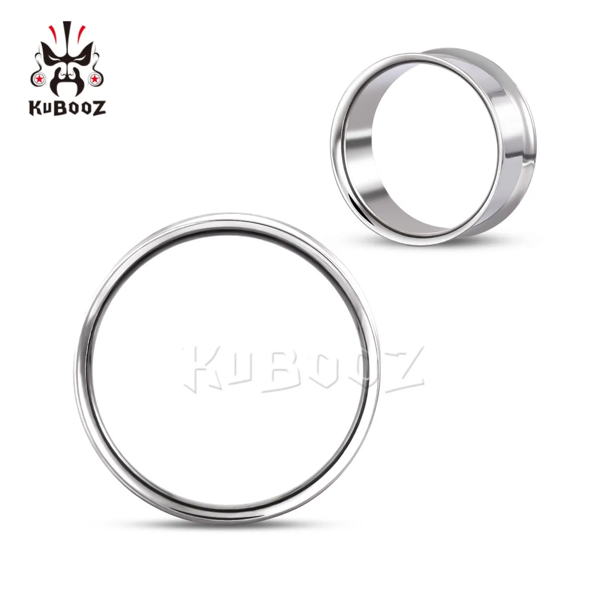 KUBOOZ Titan-Ohrtunnel, Expander, doppelt ausgestellte Ringmessgeräte, Piercing, Körperschmuck, Ohrringe, 2 Stück Image