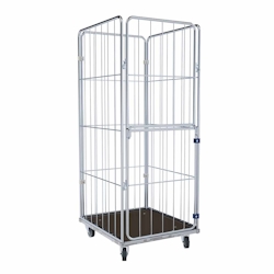 Oswald Transportgeräte Wäschewagen Nutzhöhe 1.650 mm, Holzboden, 4-seitig, Vorderwand klappbar/schwenkbar, 720 x 810 x 1.800 mm, 400 kg Image