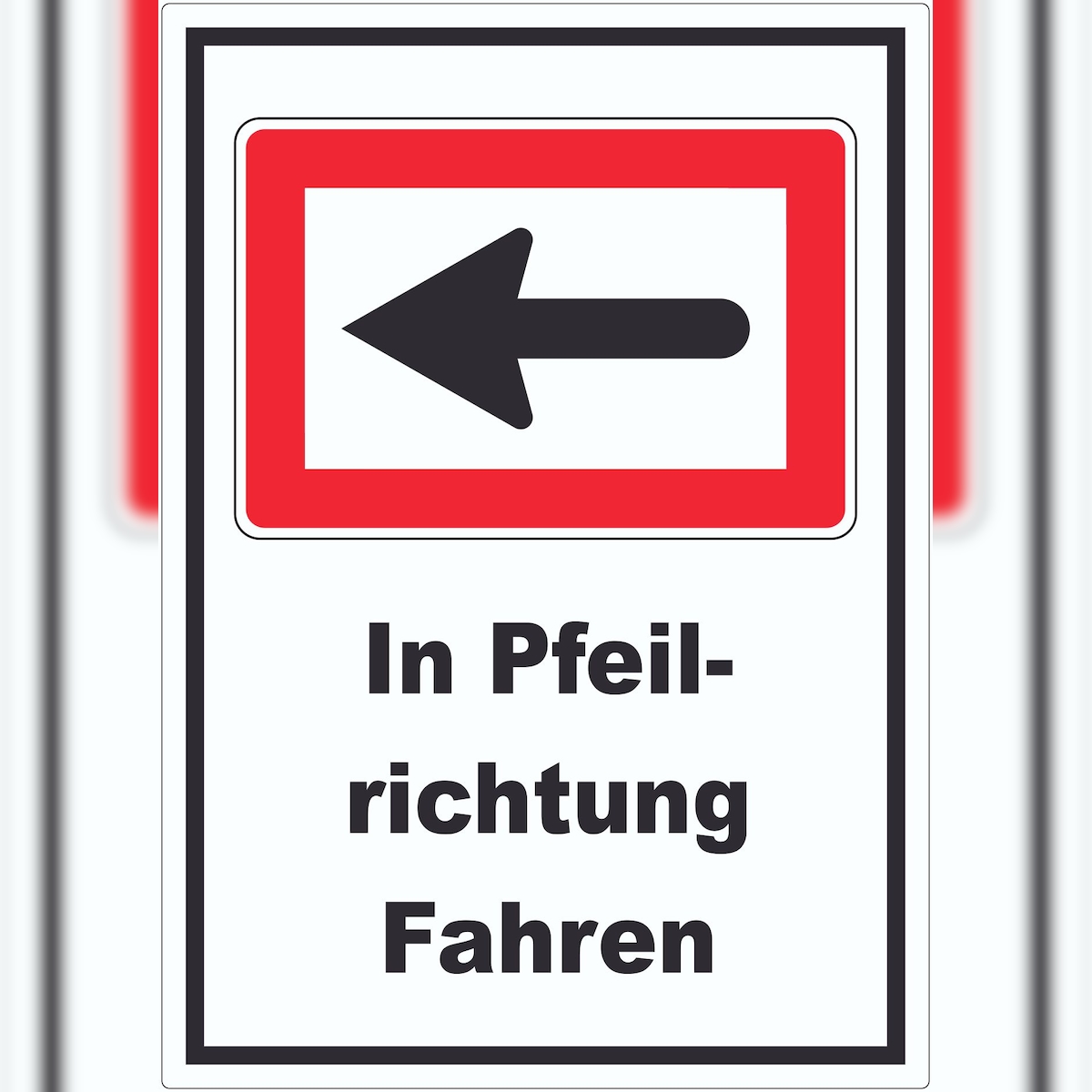 HB-Druck In Pfeilrichtung fahren links Symbol und Text Aufkleber A8 (52x74mm) Image