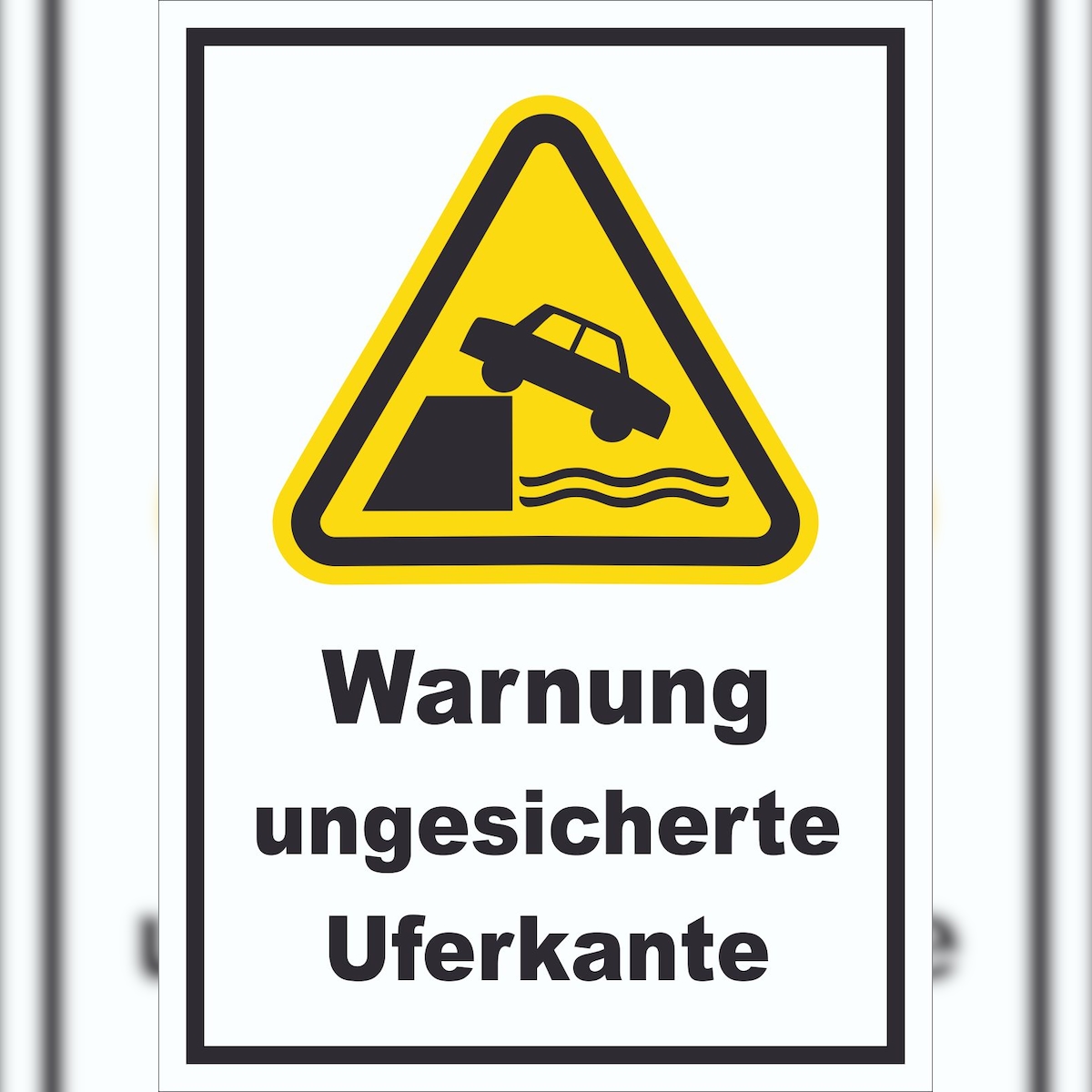 HB-Druck Schild Warnung ungesicherte Uferkante A1 Rückseite selbstklebend Image