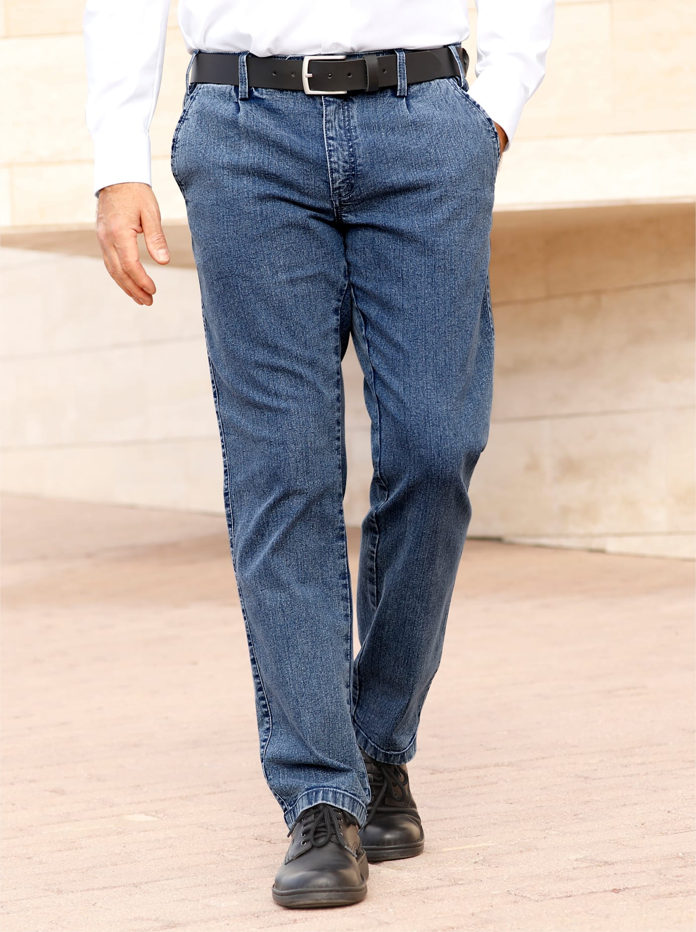 Bequeme Jeans MARCO DONATI, Herren, Gr. 54, Normalgrößen, blau (blau, bleached), 86% Baumwolle, 13% Polyester, 1% Elasthan, unifarben, lang, Jeans