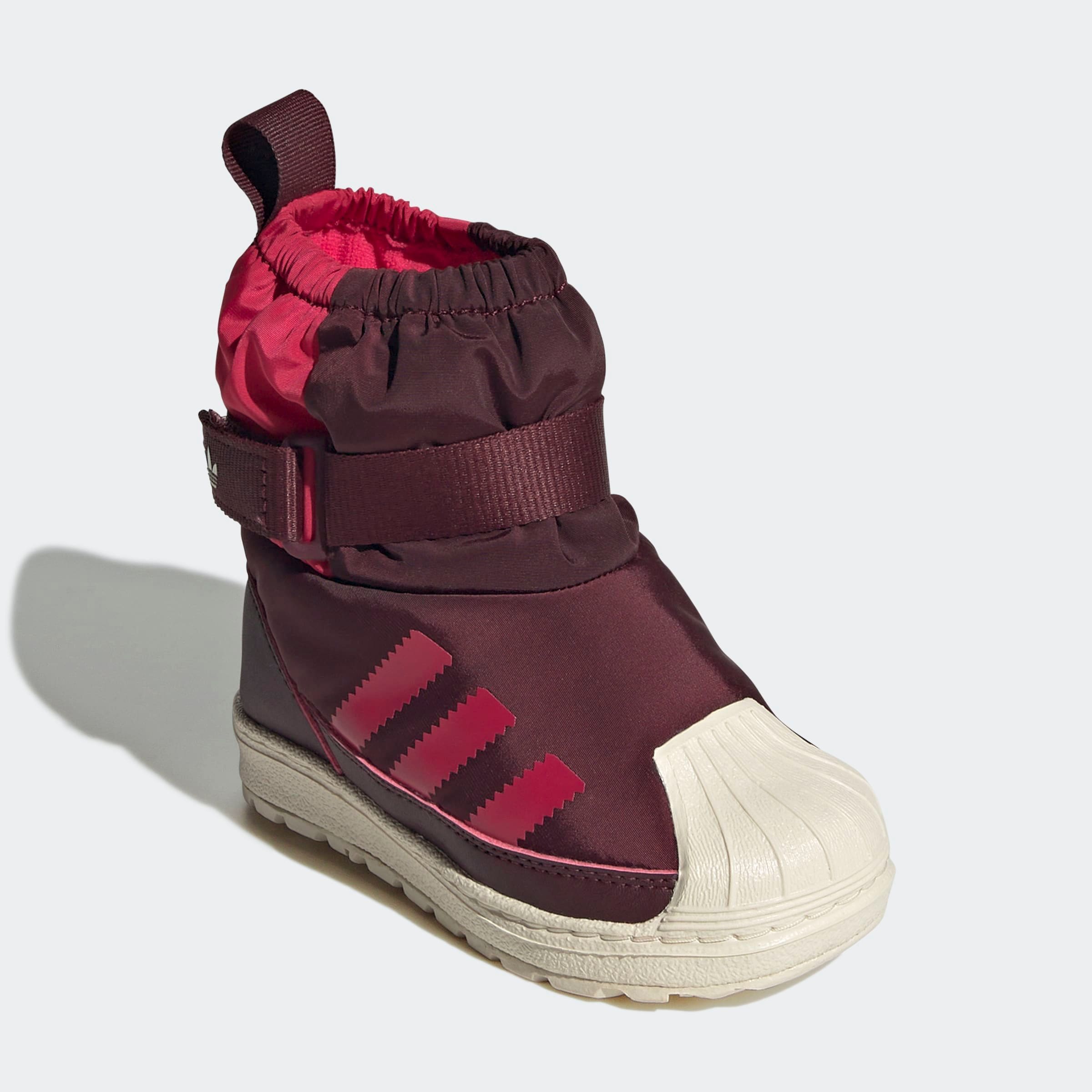 Winterstiefel ADIDAS ORIGINALS "ADIDAS SUPERSTAR 360 STIEFEL FÜR KINDER", Damen, Gr. 21, maroon, wonder weiß, ruby rot, Synthetik, Textil, Schuhe Winterstiefel, Winterschuhe, Winterboots, Snowboots