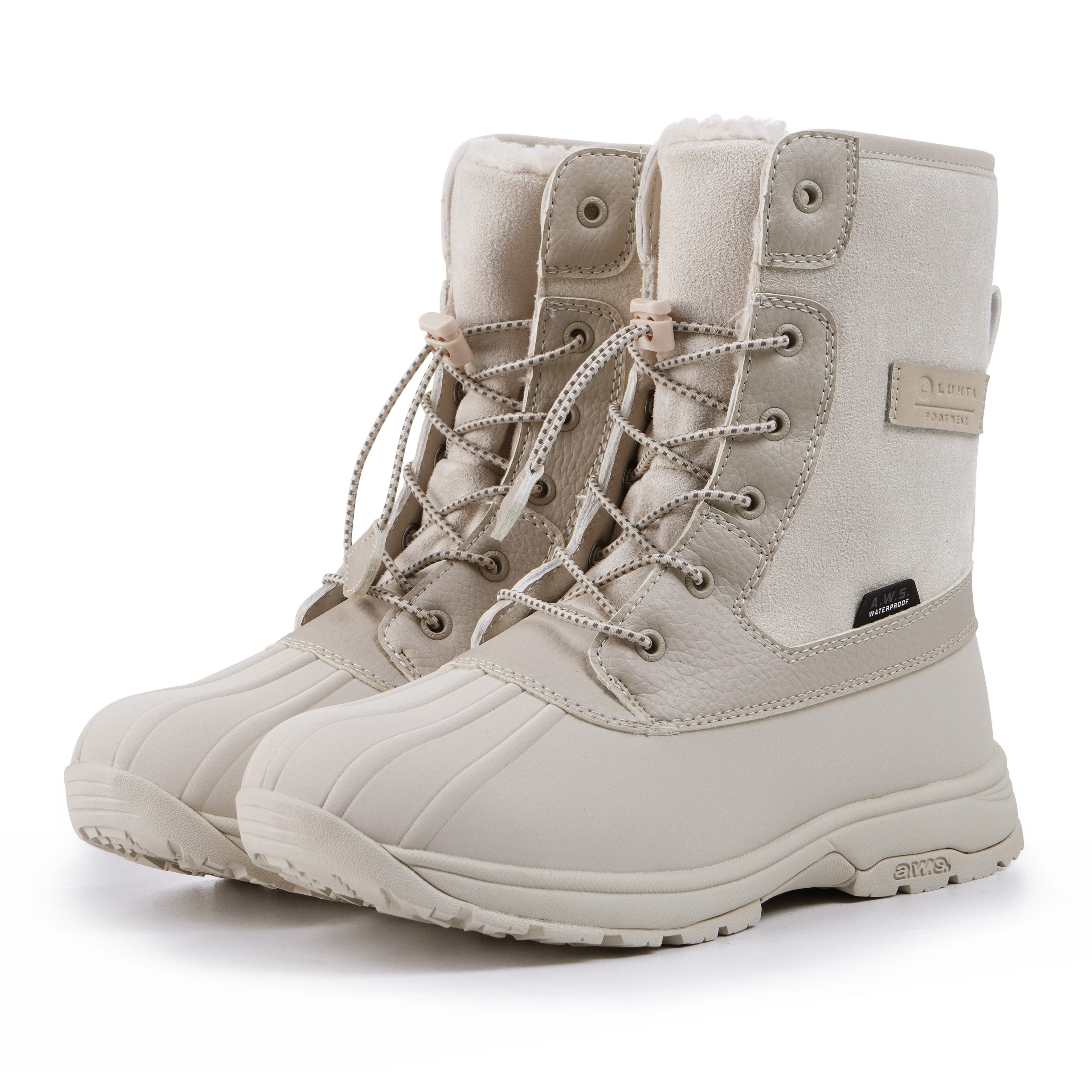 Winterboots LUHTA "TUTTU MS", Damen, Gr. 38, natural weiß, Synthetik, Textil, Schuhe Winterboots, Winterschuhe, Winterstiefel, Snowboots, wasserdicht & gefüttert