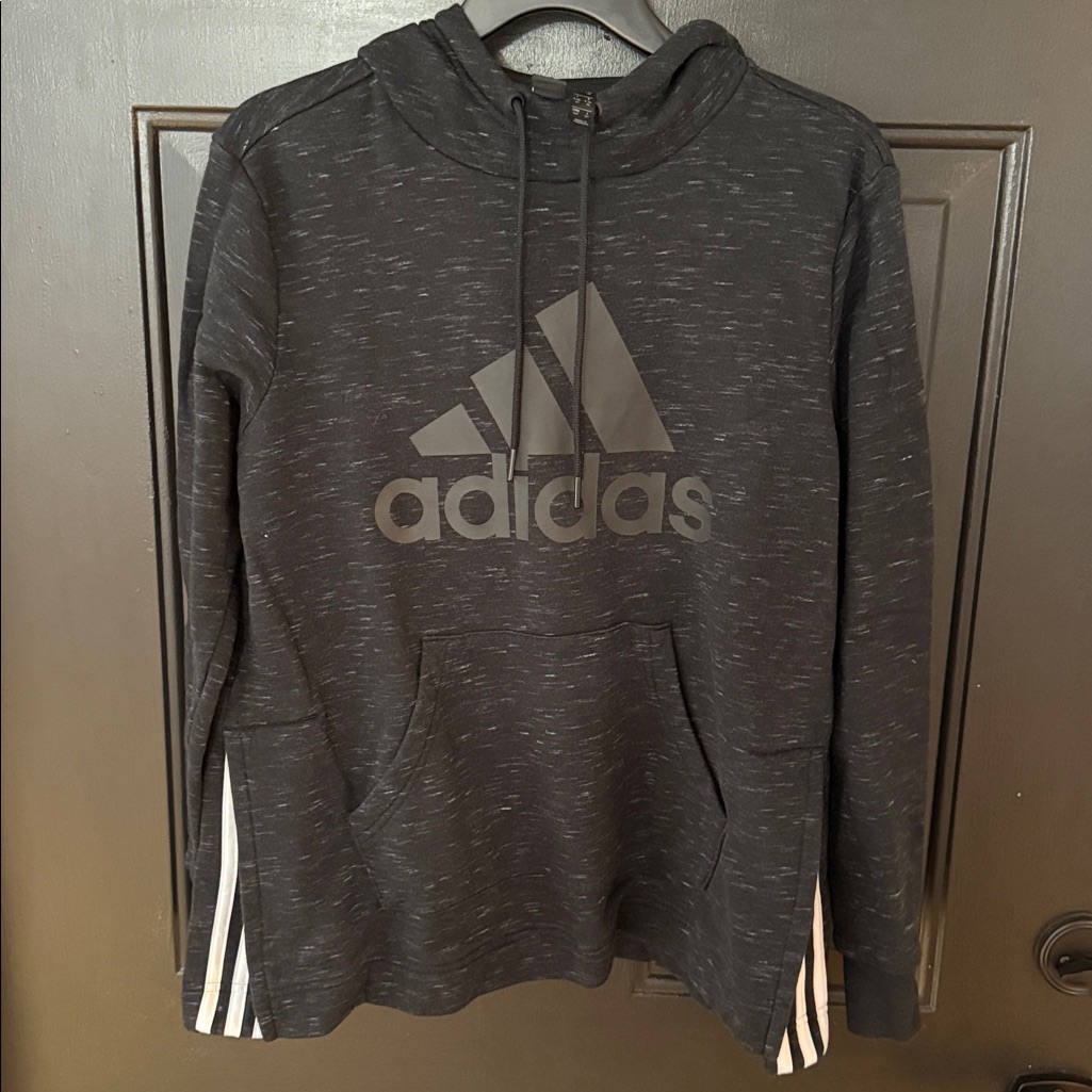 Adidas Other | Adidas Charcoal Hoodie With Logo | Color: Black/White | Size: Os