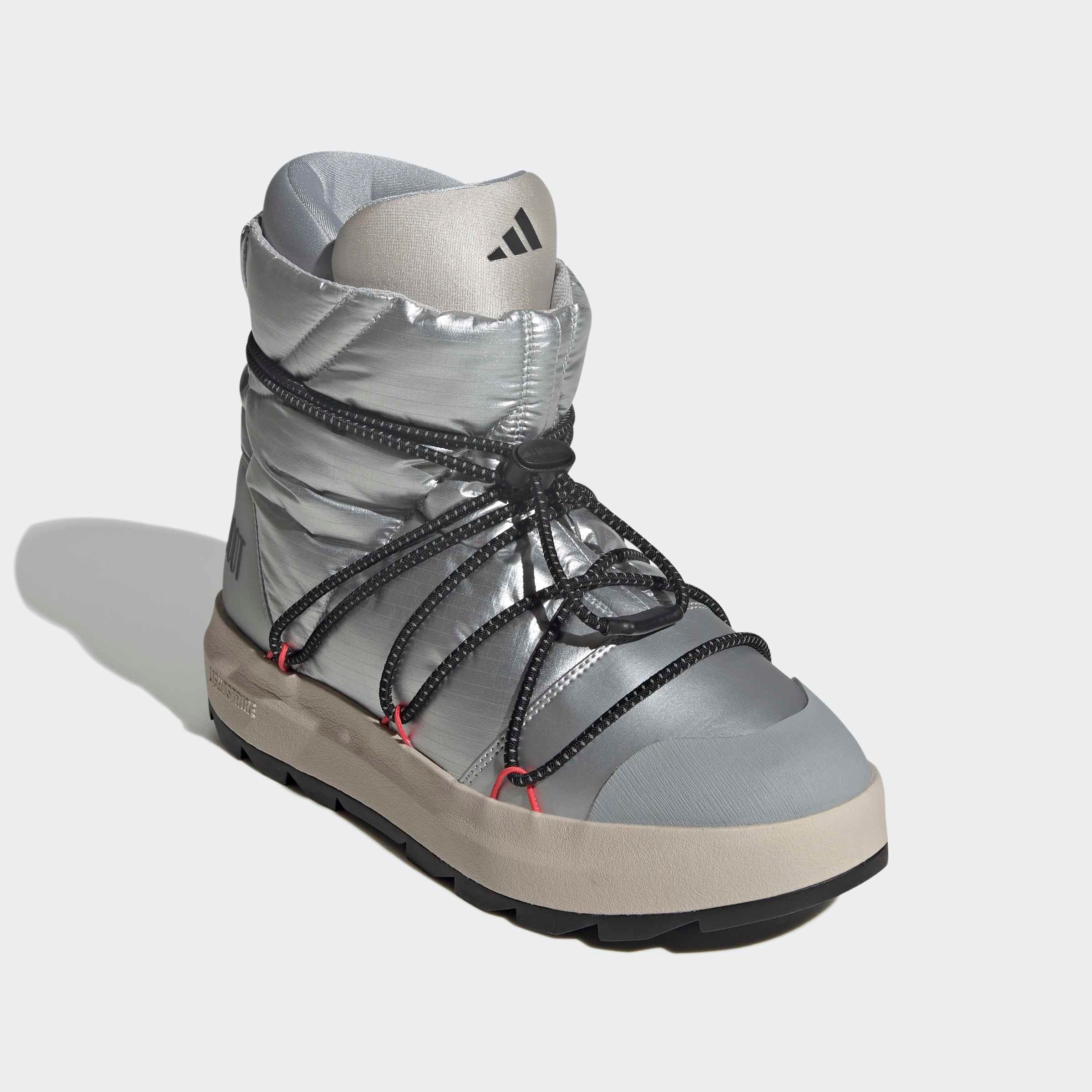 Sneaker ADIDAS SPORTSWEAR "ADIDAS X MOON BOOT ACE MID", Gr. 36, matte silber, core schwarz, lucid rot, Synthetik, Textil, Schuhe