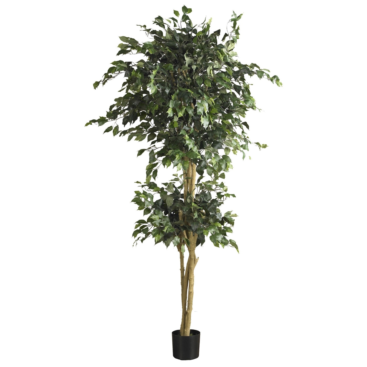 Artificial Palm Tree Set - 3Ft Golden Cane Tree with Basket - DIY Home Decor - Tropical Indoor Plants (2 Trees) - Green - 72