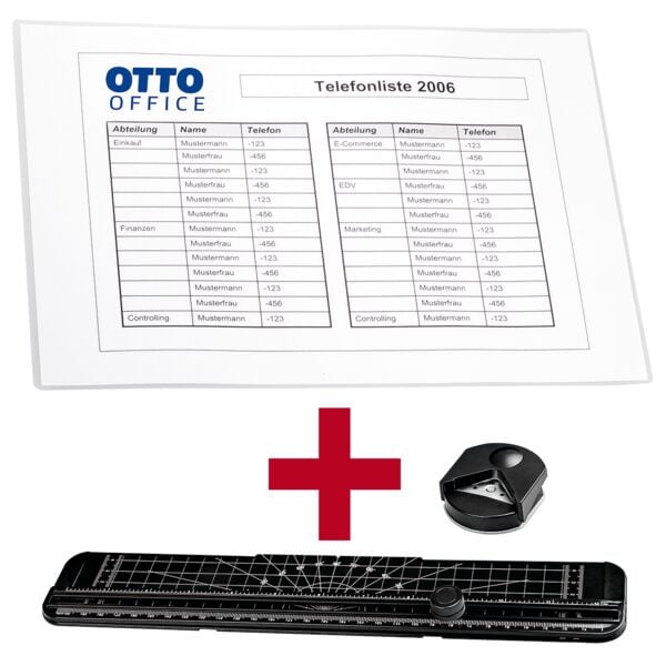OTTO Office Laminierfolien A4 100 Stück 125 mic »beschichtet« inkl. Schneide-Set transparent, 21.6x30.3 cm Image
