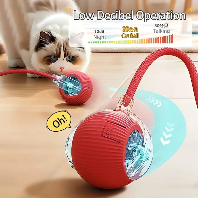 Giocattoli interattivi per gatti Palla rotolante automatica Coda finta Ricaricabile Smart Pet Giocattolo elettrico Addestramento per cani e gatti Imitare il mouse