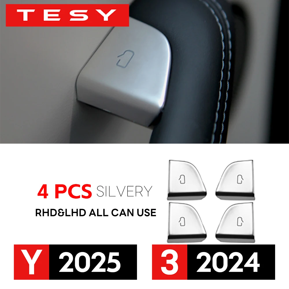 TESY Per Tesla Nuovo Modello YL Y Juniper Launch Model 3 Highland - Protezione per il pulsante di apertura della serratura della portiera