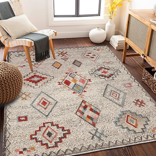 Teppiche marokkanisch für Wohnzimmer und Schlafzimmer Vintage Luxus-Stil großer Teppich am Bett Sofa Couchtisch weiche rutschfeste maschinenwaschbare Matte Heimakzentdekoration Image
