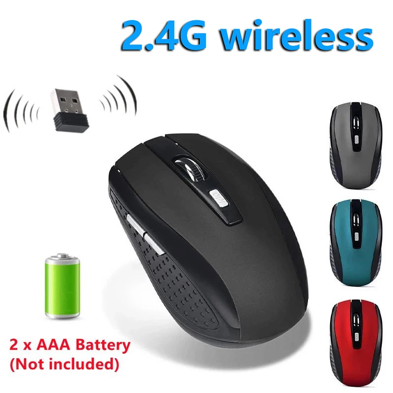 Drahtlose Maus Stille Maus 2,4 GHz Tragbare Mobile Optische Büro Maus Einstellbar 1600 DPI Stufen Für Notebook PC Laptop macbook Image