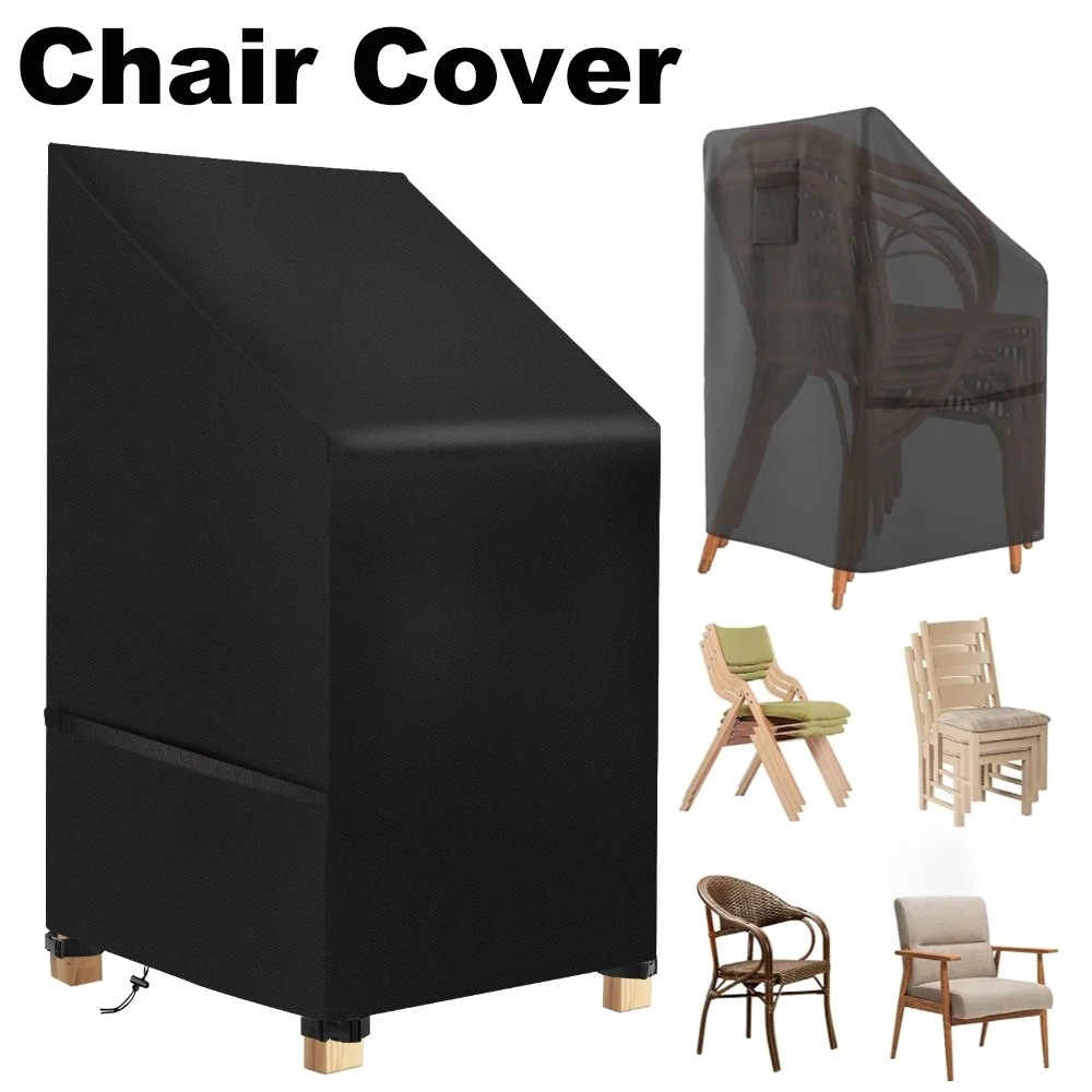420D Chair Cover Portable Waterproof Washable Breathable PVC Coating Patio Garden Backyard Balcony Covers with Storage Bag