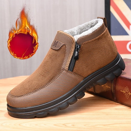 Rown Herren-Winterstiefel zum Hineinschlüpfen aus Kunstleder mit Fleecefutter – gemütliches und bequemes Schuhwerk für kaltes Wetter und Freizeitausflüge Image