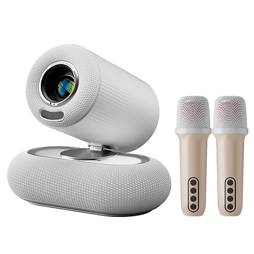 2025 High-End-Projektor yt900 mit Autofokus 1920 x 1080 Auflösung optional Mikrofon Basis Lichtleiste 2,4/5 GHz Dualband-WLAN WiFi6 Android 13.0 3-teilige Glaslinse mit sechsseitiger Beschichtung blau Image