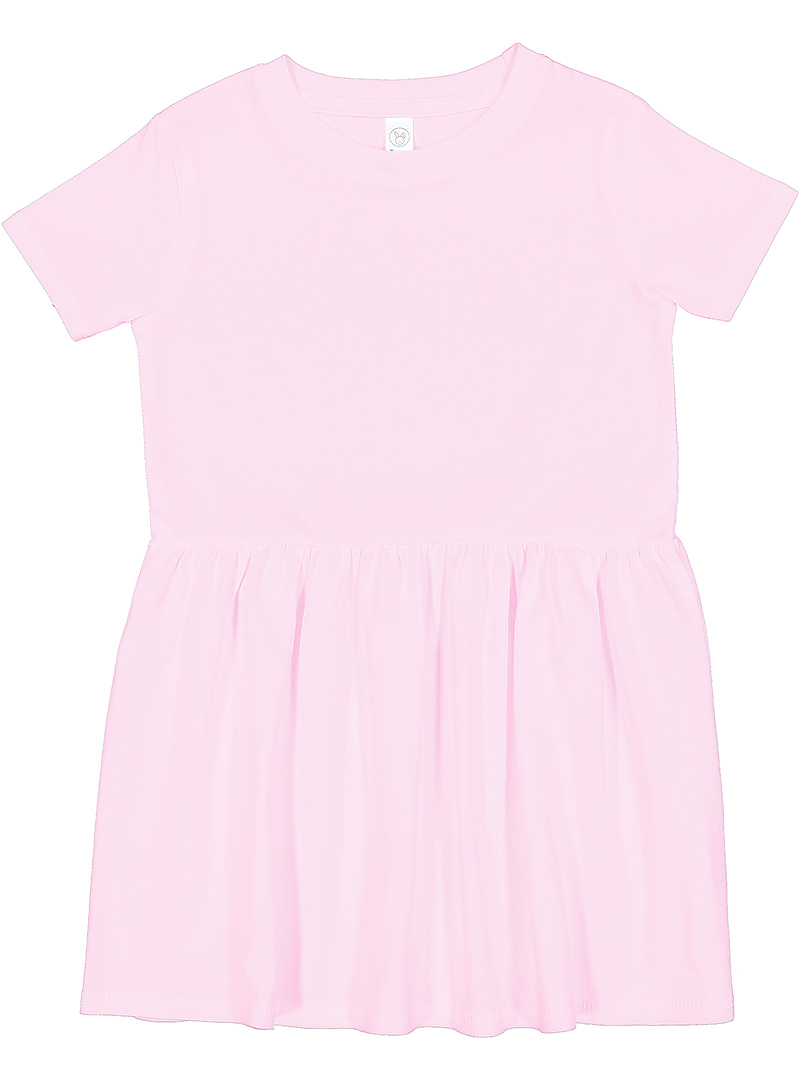 Rabbit Skins 5333 Toddler Fine Jersey Dress Top in Pink size 3 | Cotton