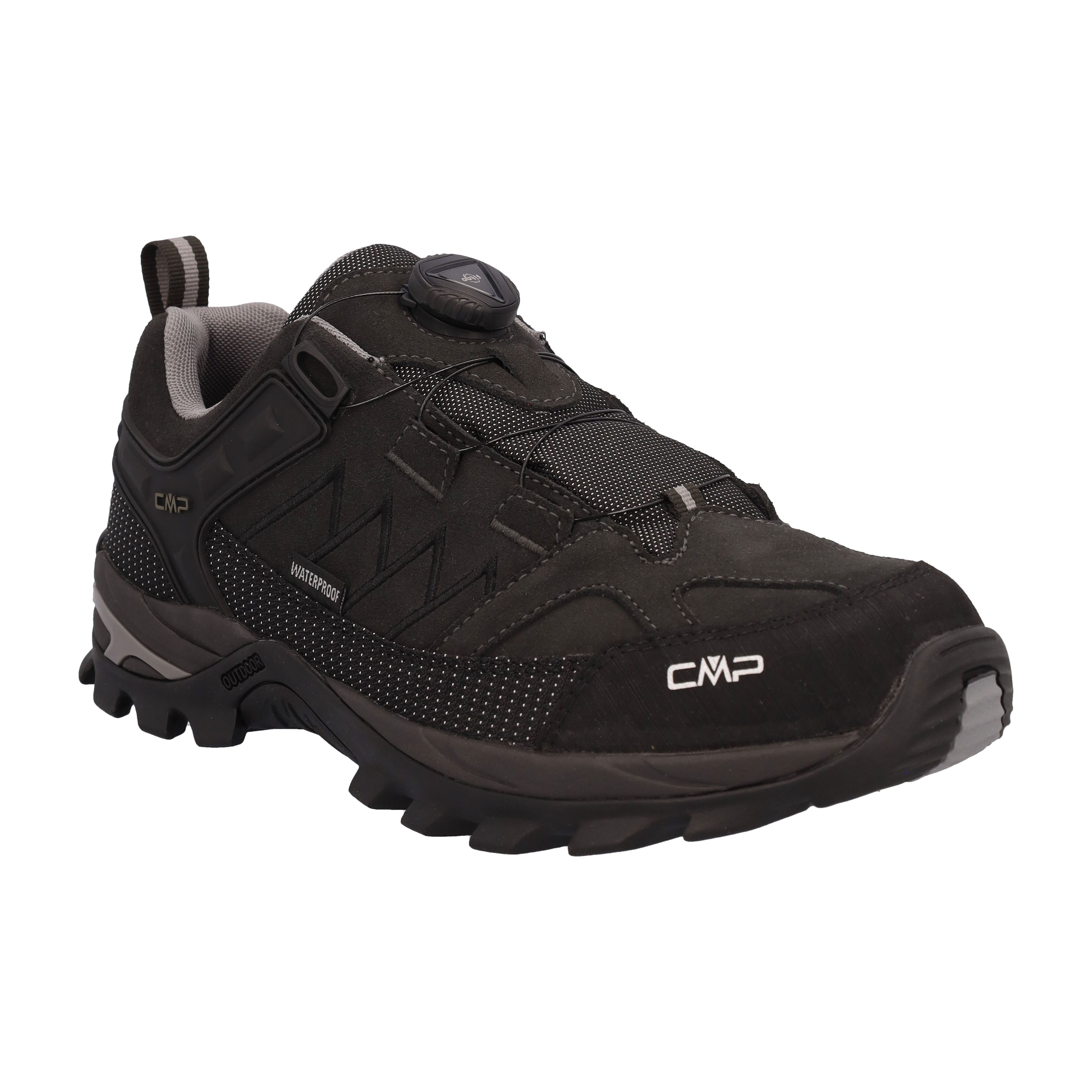 Wanderschuh CMP "RIGEL LOW FITGO WP TREKKING SHOES", Herren, Gr. 41, piombo, Leder, Schuhe Wanderschuh, wasserdicht