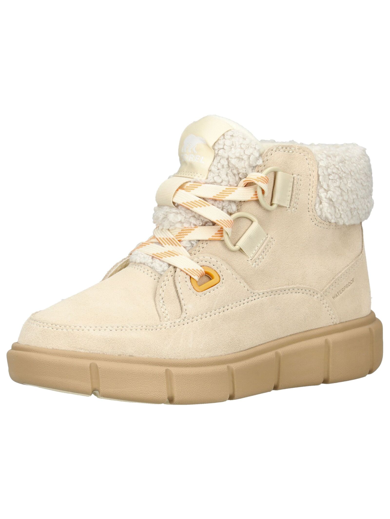 Schnürstiefelette SOREL "Sorel Stiefelette Veloursleder/Textil", Damen, Gr. 38, honey, Textil, Veloursleder, Schuhe Schnürstiefelette