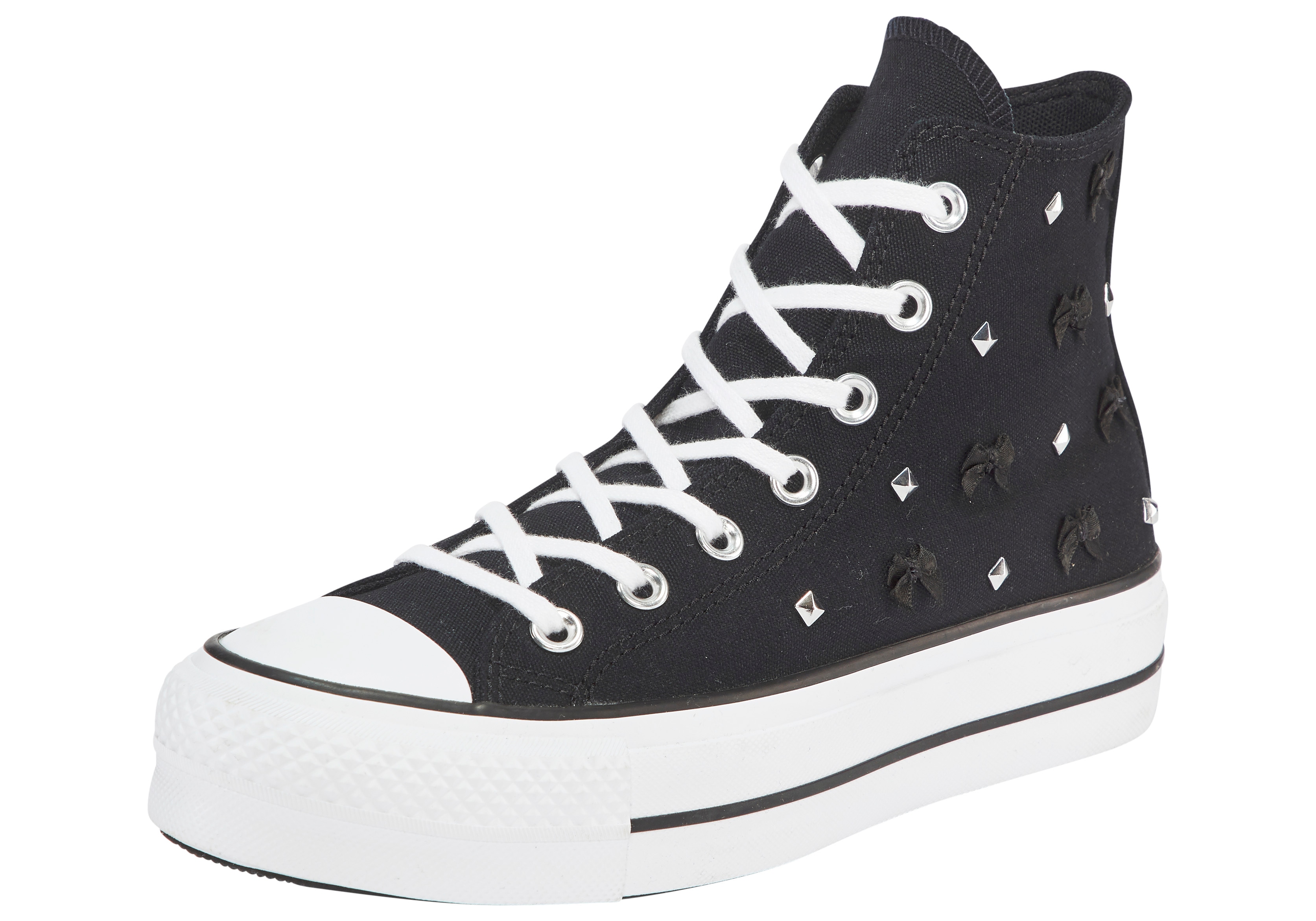 Sneaker CONVERSE "CHUCK TAYLOR ALL STAR LIFT", Damen, Gr. 42,5, schwarz, silber, weiß, Textil, Schuhe Sneaker