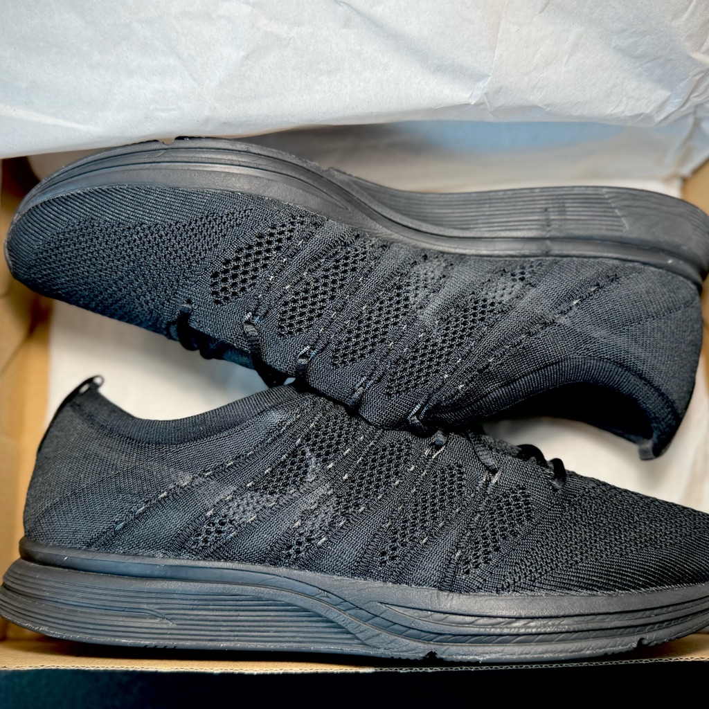 Nike Shoes | (Men’s 10.5) Nike Flyknit Trainer Triple Black Running Shoes | Color: Black | Size: 10.5