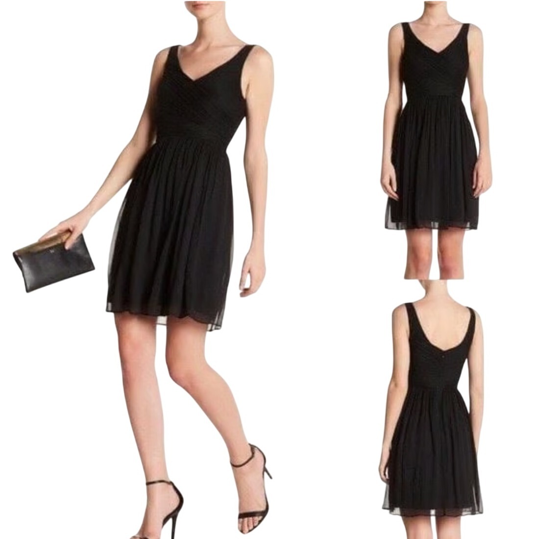 J. Crew Dresses | J. Crew 100% Silk Black Dress V-Neck Sleeveless Party Cocktail Wedding Guest | Color: Black | Size: 14
