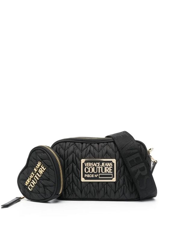 Logo Plaque Cross Body Bag - Black - Versace Jeans Couture Crossbody Bags