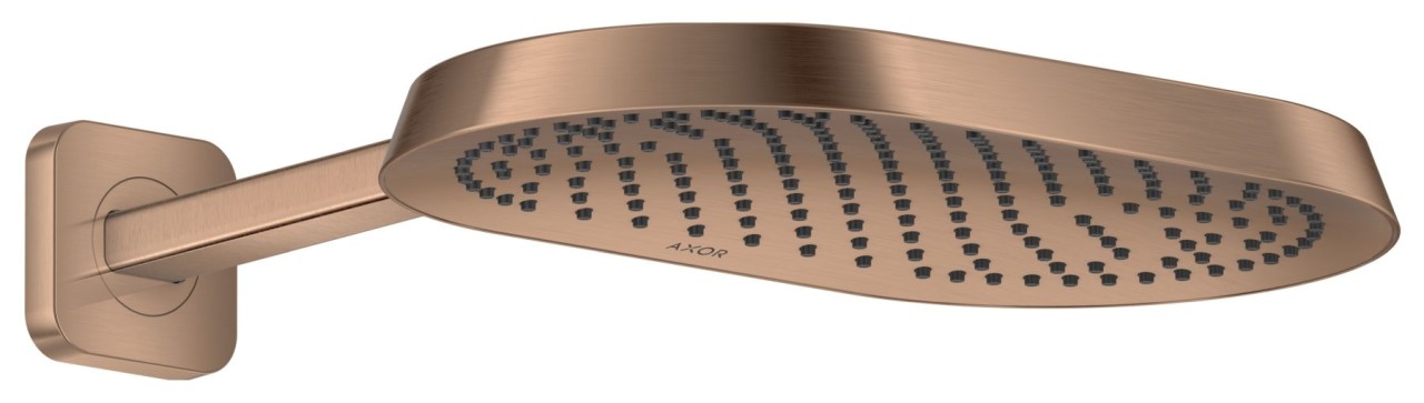 Hansgrohe AXOR ShowerSphere Kopfbrause 370/220 1jet mit Brausearm, Brushed Red Gold, 39748310 39748310 Image