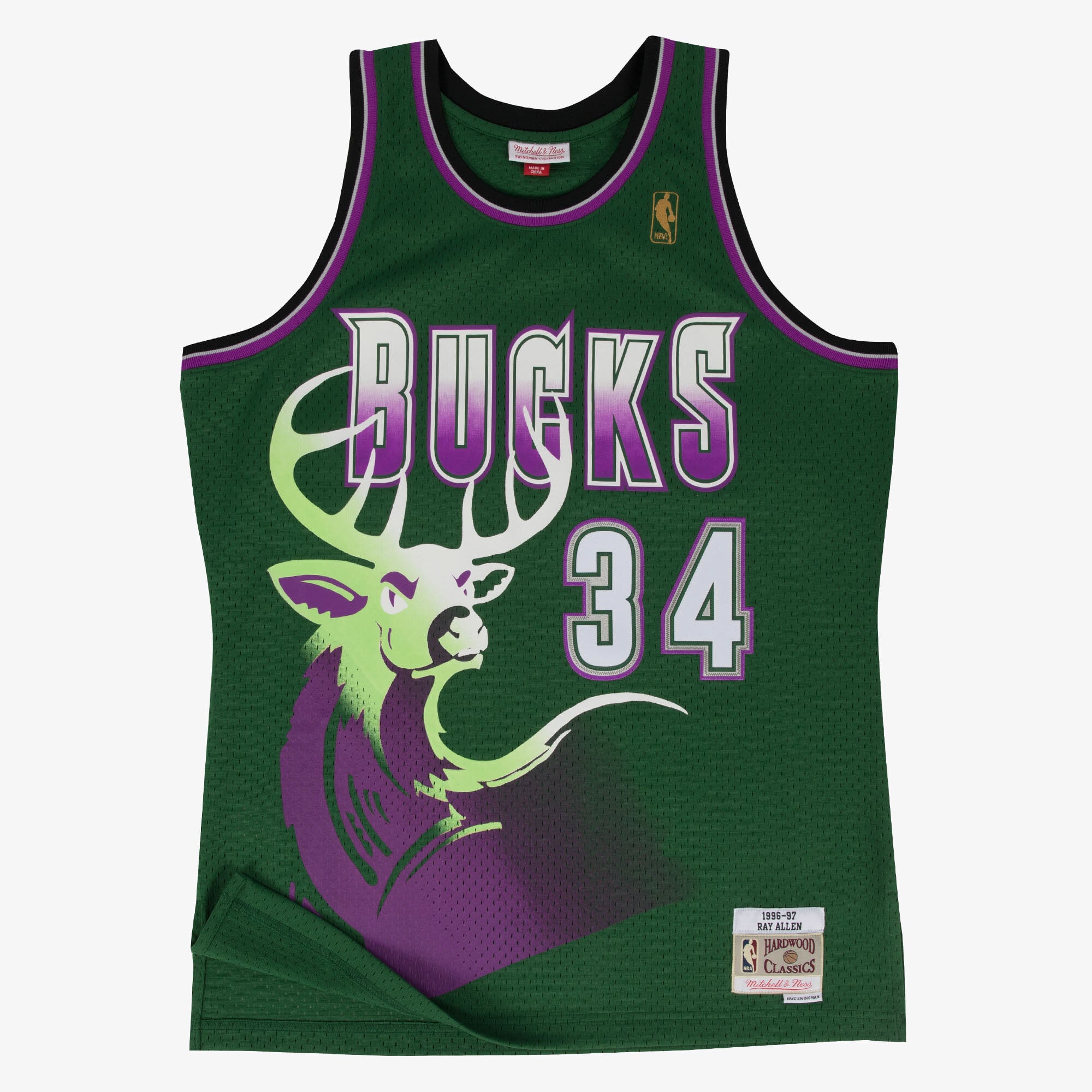 Maillot Swingman Mitchell & Ness des Milwaukee Bucks, remplaçant Ray Allen, 1996-97 - Homme Taille: M