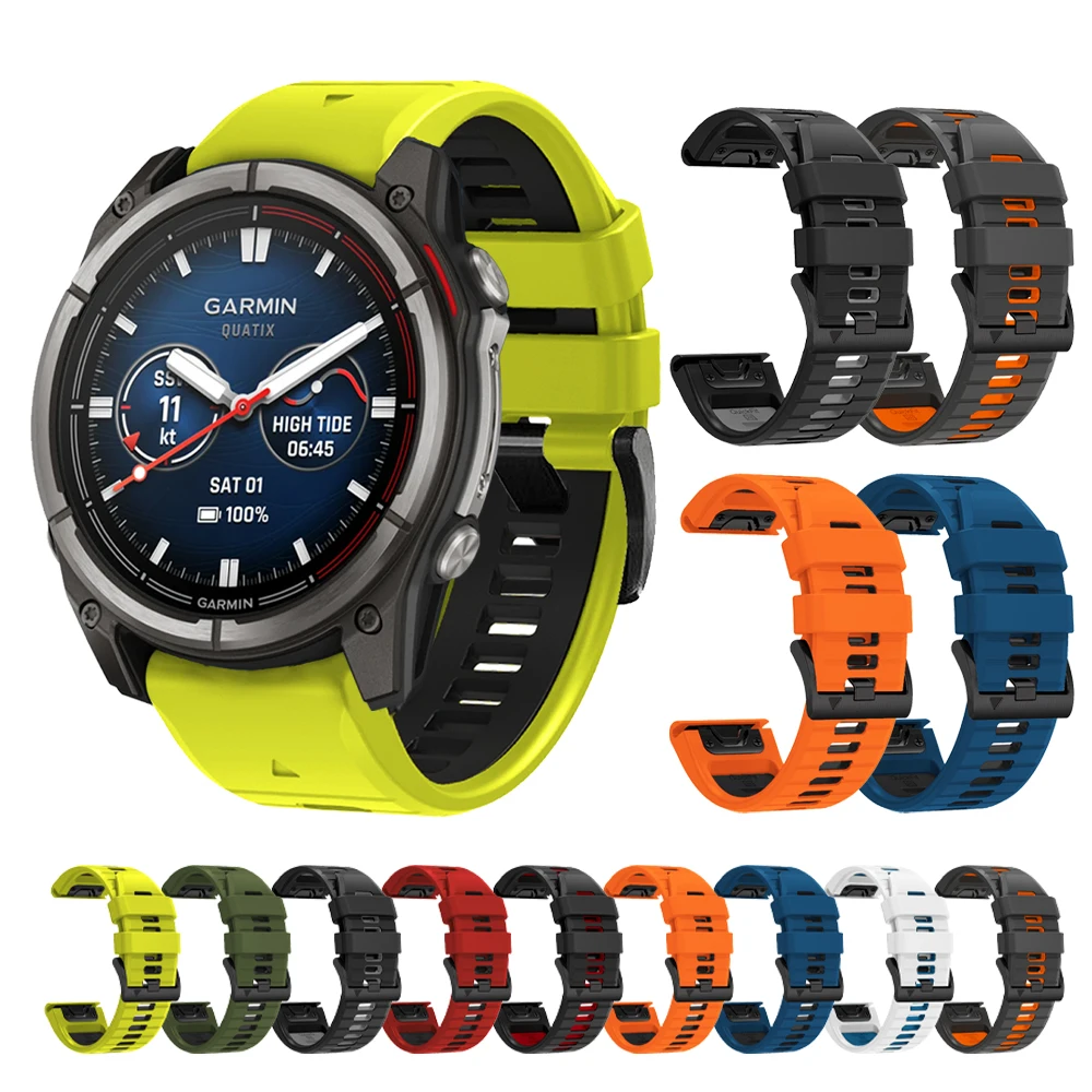 Offizielles 22/26 mm Silikonarmband für Garmin Quatix 8/Forerunner 970 965 Uhrenarmband Instinct 3/Enduro 3/Descent Mk3i Armbandgürtel Image