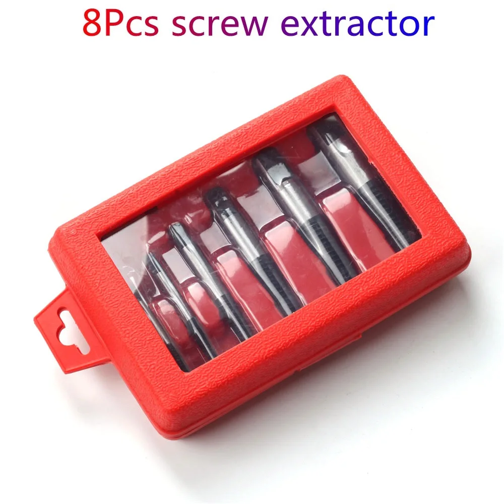 Gebrochene Schraube Entferner Extraktor Bohrer 8 Stück Stahl langlebig einfach aus Entferner Mittel bohrer beschädigte Schrauben Entferner Bohr werkzeug Image
