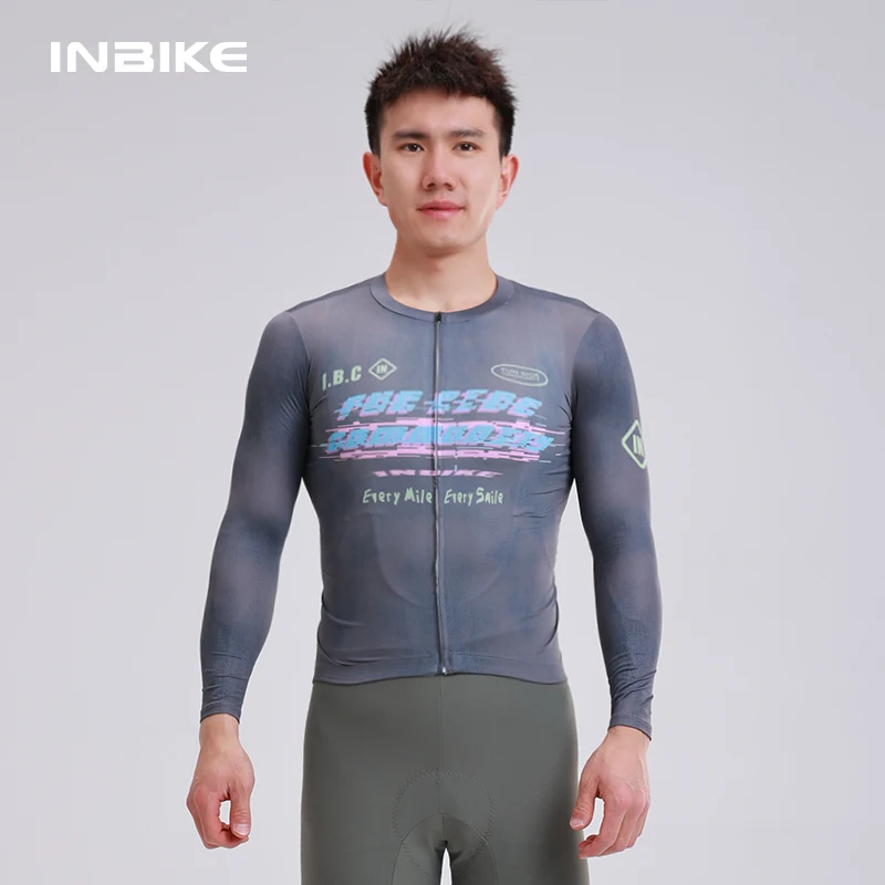 INBIKE – maillot de cyclisme à manches longues pour hommes, chemise de vélo respirante, Protection UV, chemise de sport pour les amateurs de sport actifs