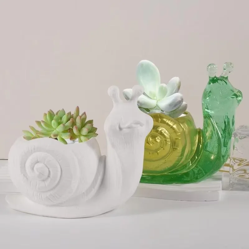 1pc 3D Schnecke Große Blumentopf Sukkulenten Vase Silikon Form für Beton Gips Epoxidharz DIY Handwerk Hause Gartenarbeit decor Image